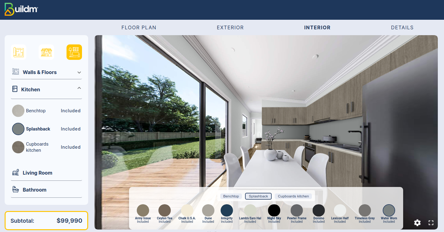 Floorplan Menu Interior Kitchen