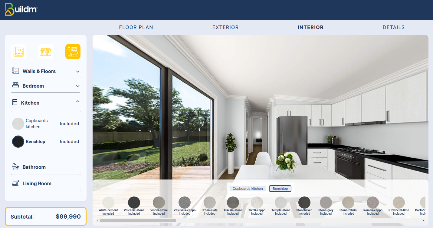 Floorplan Menu Interior Kitchen