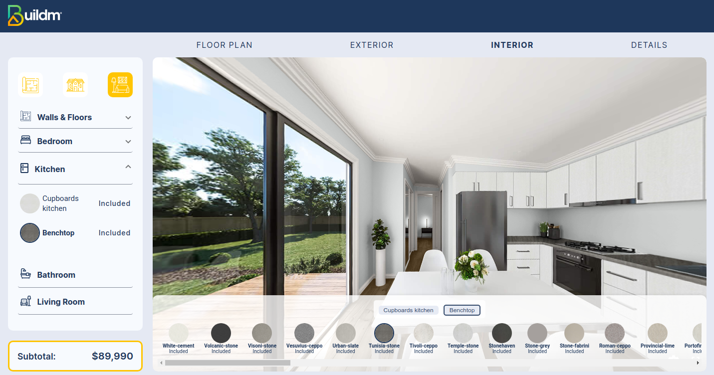 Floorplan Menu Interior Kitchen